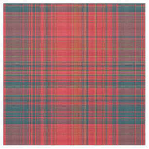 Tissu de plaid Turquoise rouge et foncé