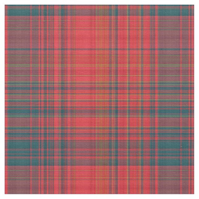 Tissu de plaid Turquoise rouge et foncé (Fermer)