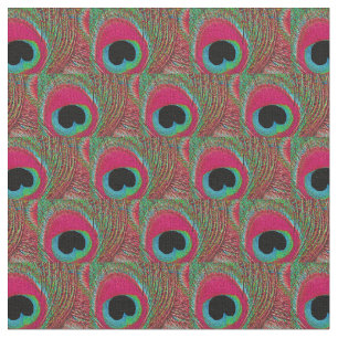 Tissu de plume de paon - noir de vert d'Aqua de