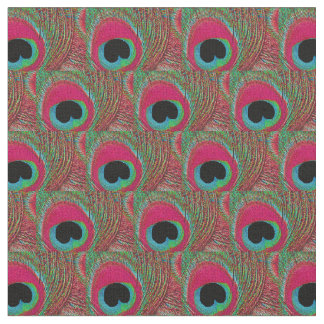 Tissu de plume de paon - noir de vert d'Aqua de