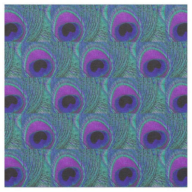 Tissu de plume de paon - noir violet pourpre (Fermer)