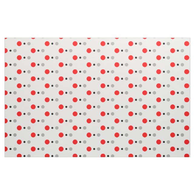 Tissu de point Polka rouge noir et gris (Fat Quarter)