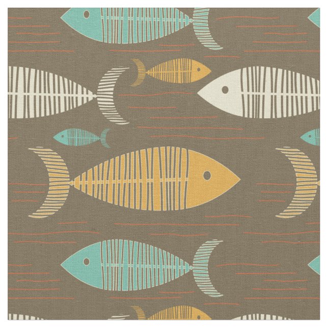 Tissu de poisson kitsch Vintage Brown (Fermer)