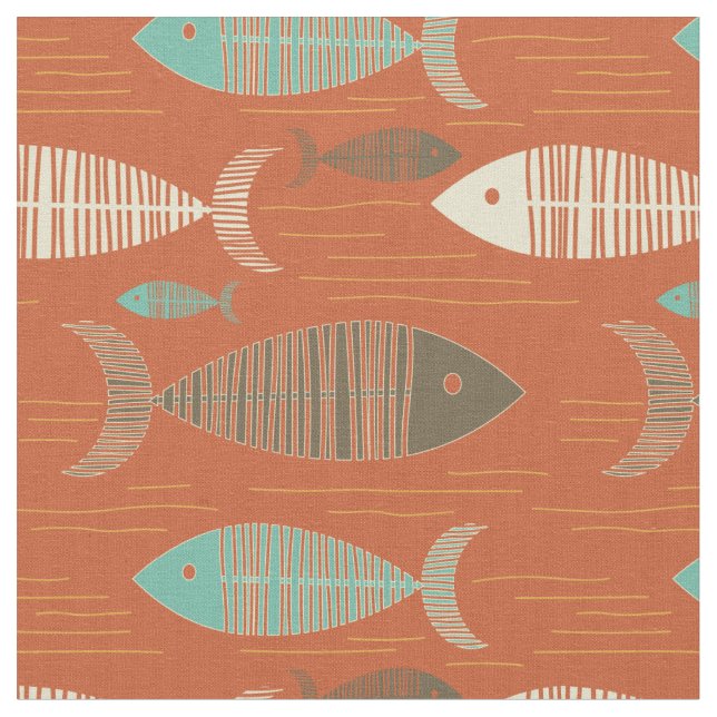 Tissu de poisson kitsch Vintage rouge (Fermer)