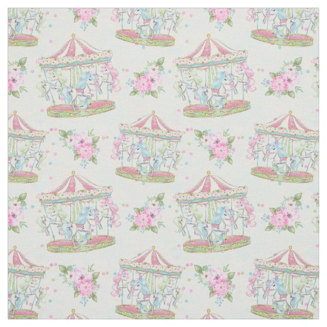 Tissu de poney de carrousel de cirque de bébé (Échantillon)