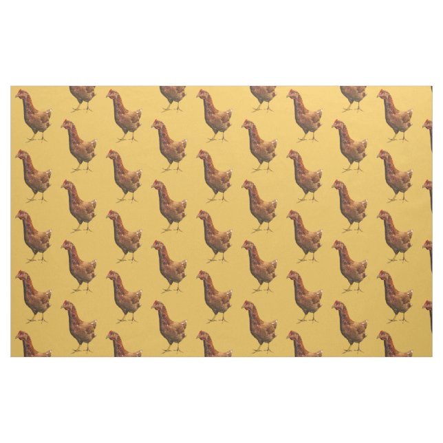 Tissu de poulet de poule de rouge d'île de Rhode (Fat Quarter)