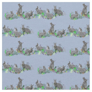 Tissu de prairie de lapin (bleu clair)