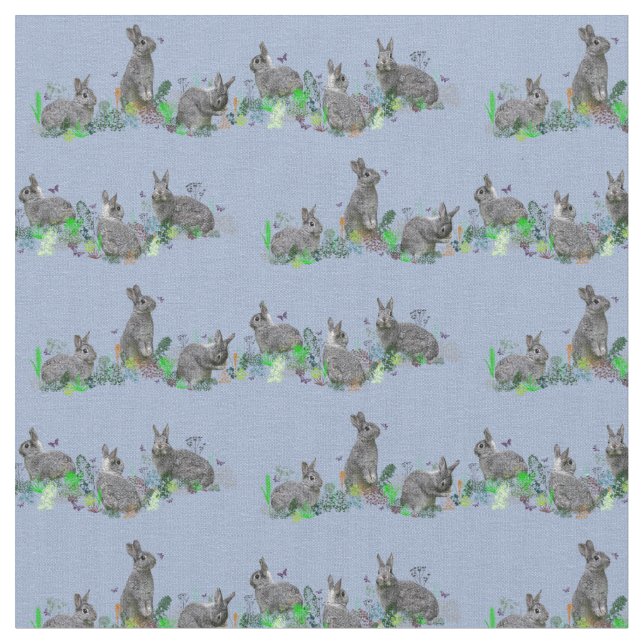Tissu de prairie de lapin (bleu clair) (Fermer)