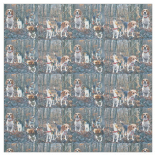 Tissu de région boisée de beagle à hurler envir