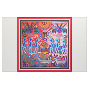 Tissu de rituel Peyote du Sud-Ouest Huichol