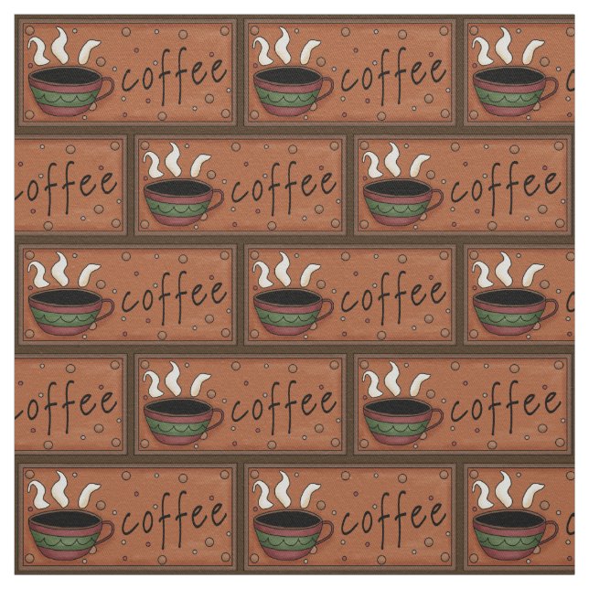 Tissu de sergé de coton de motif de café (Échantillon)