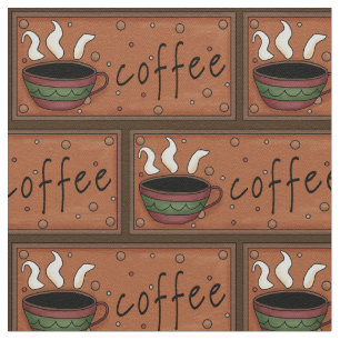 Tissu de sergé de coton de motif de café