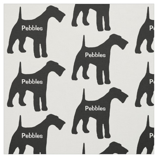 Tissu de silhouette de chien Airedale Terrier sur  (Échantillon)