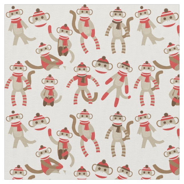 Tissu de singe de Noël adorable (Fermer)