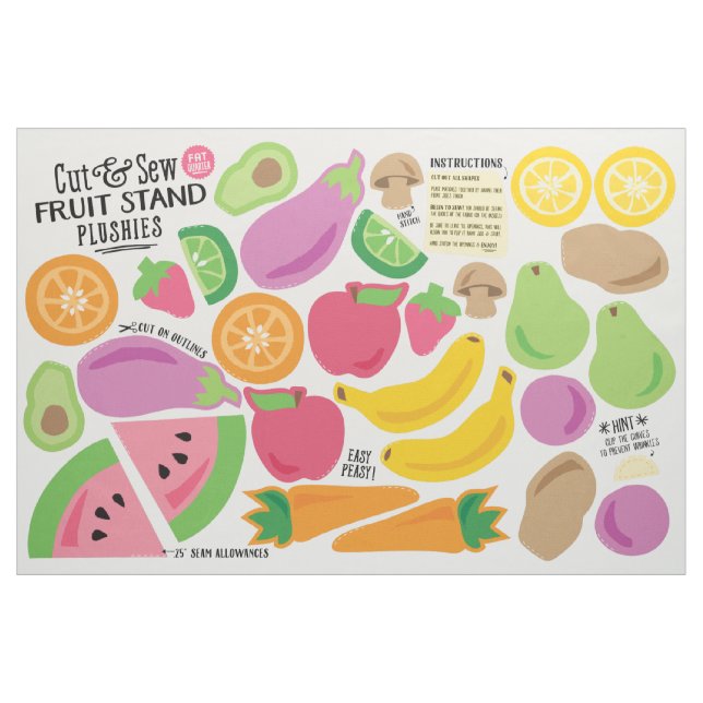 Tissu de stand de fruits à coudre - Peluches DIY a (Fat Quarter)