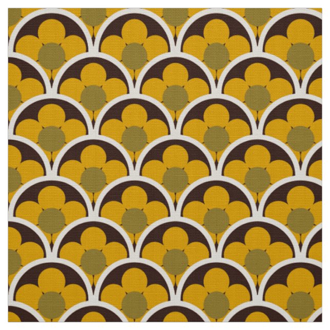 Tissu de style motif des années 60 rétro (Échantillon)
