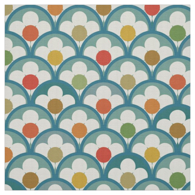 Tissu de style motif des années 60 rétro (Échantillon)