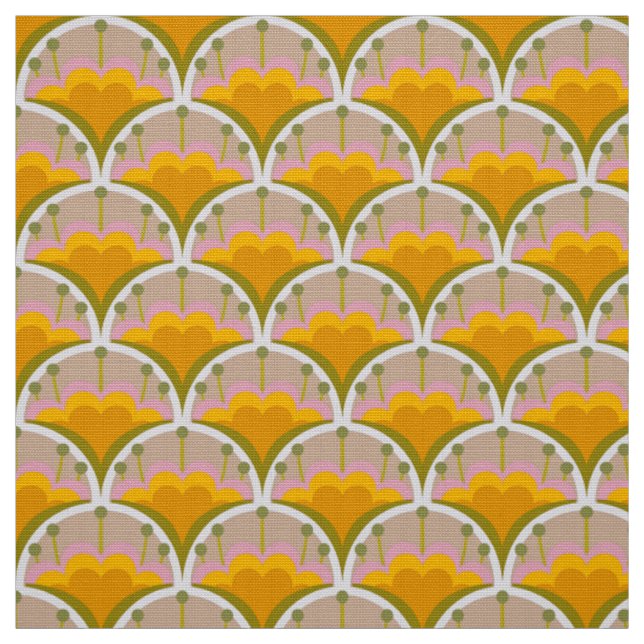 Tissu de style motif des années 60 rétro (Échantillon)