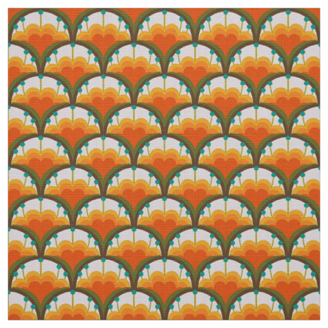 Tissu de style motif des années 60 rétro (Échantillon)