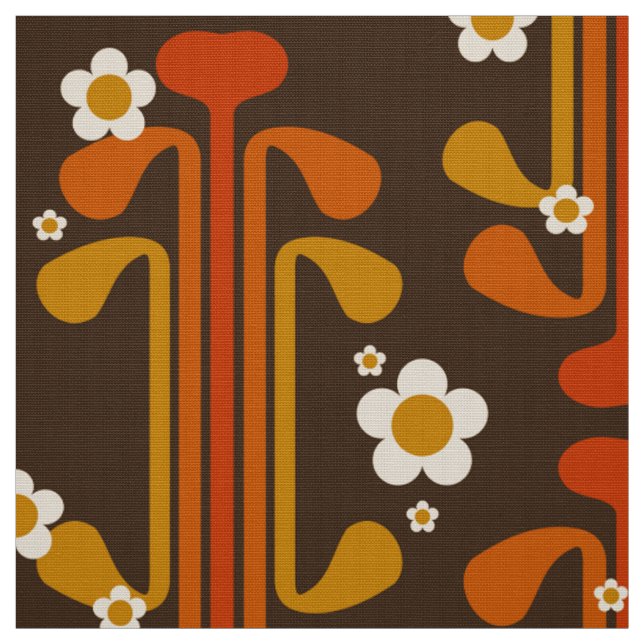 Tissu de style motif des années 60 rétro (Échantillon)