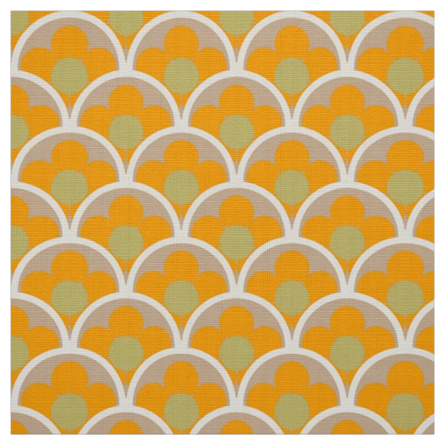 Tissu de style motif des années 60 rétro (Échantillon)