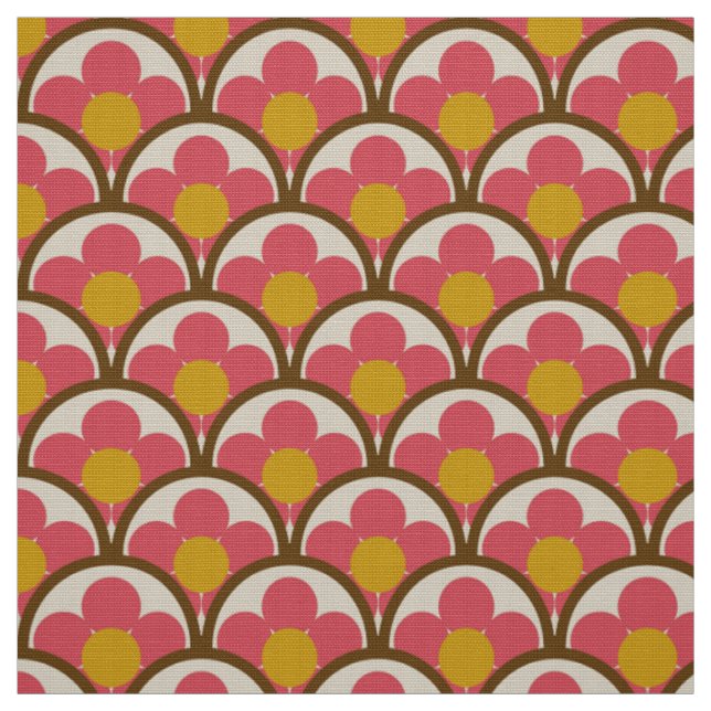 Tissu de style motif des années 60 rétro (Échantillon)