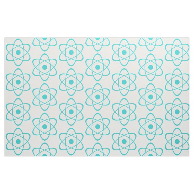 Tissu de symbole d'atome turquoise (Fat Quarter)