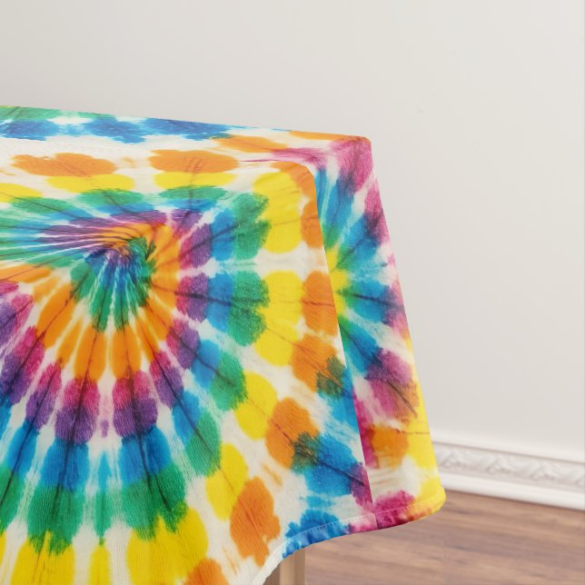 Tissu de table Tie-Dye Psychedelique | Nappe Rétro (In Situ)