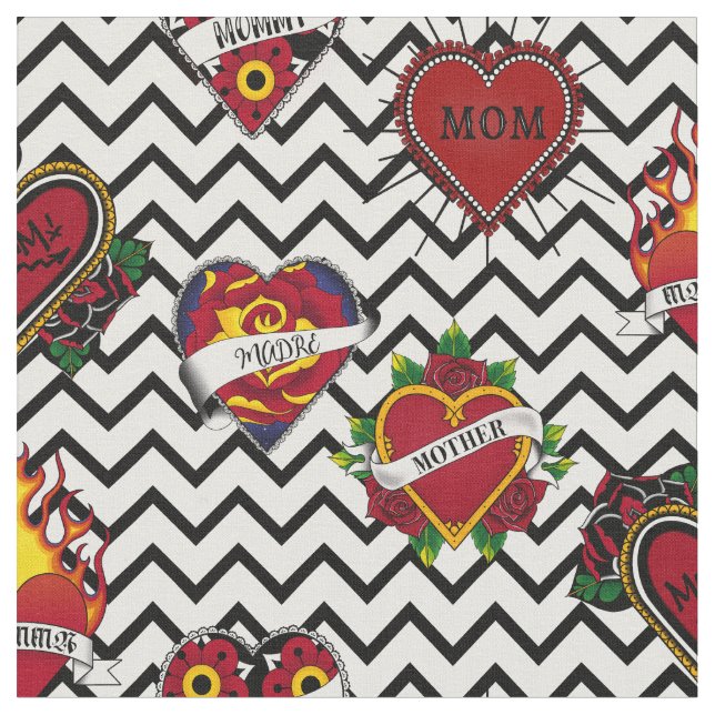 Tissu de tatouage de maman Chevron noir (Fermer)