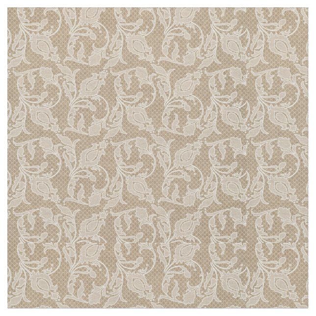 Tissu de toile de jute et de tulipe de dentelle (Fermer)