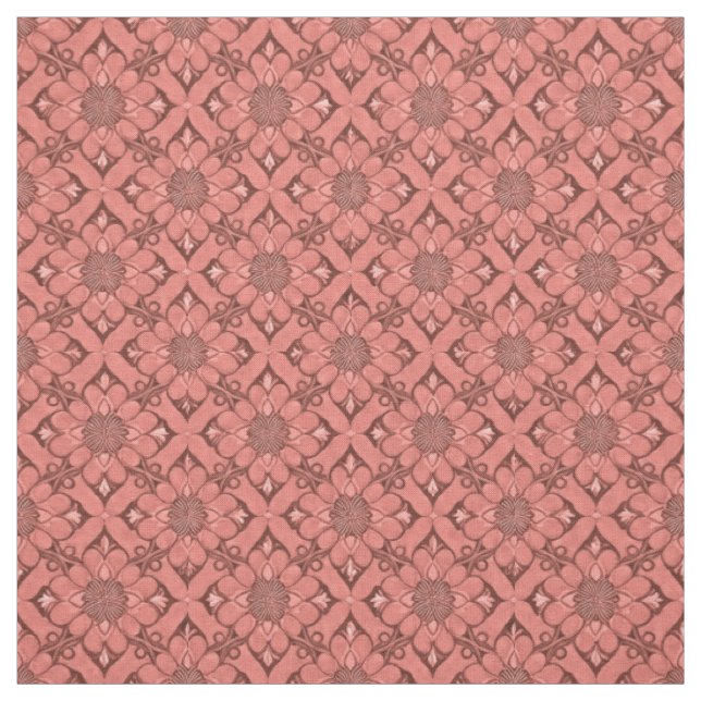 Tissu de treillis de fleur victorien Sangria (Échantillon)