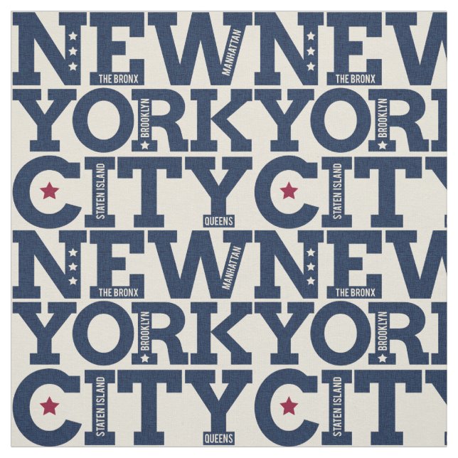 Tissu de typographie de New York City (Échantillon)
