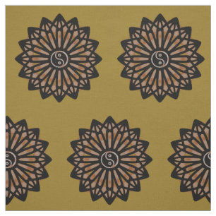 Tissu de Yin Yang - brun de café