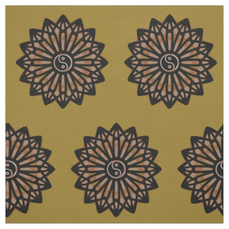 Tissu de Yin Yang - brun de café