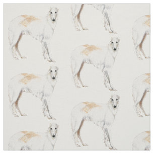 Tissu debout d'art de chien de chien-loup russe de