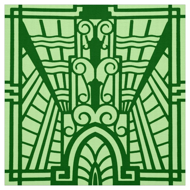 Tissu Déco Motif Architectural, Jade Vert Lumière (Échantillon)