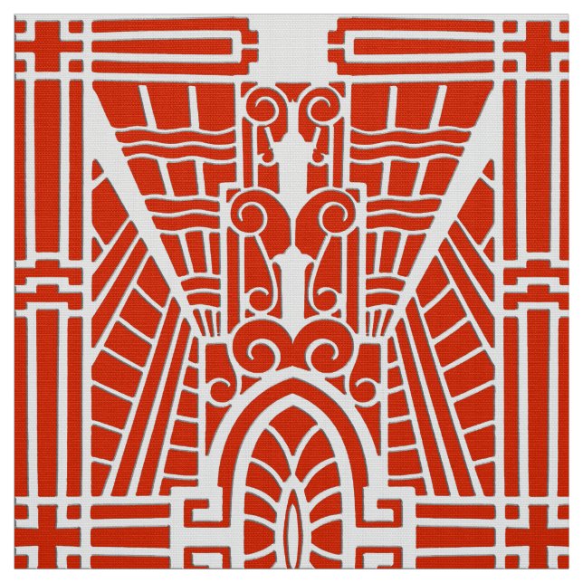 Tissu Déco Motif architecturale, Mandarin Orange (Échantillon)