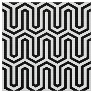 Tissu Déco motif égyptien - noir et blanc