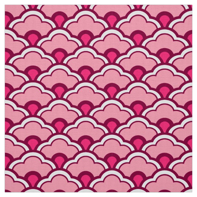 Tissu Déco pétoncles chinois, fuchsia et rose pâle (Échantillon)