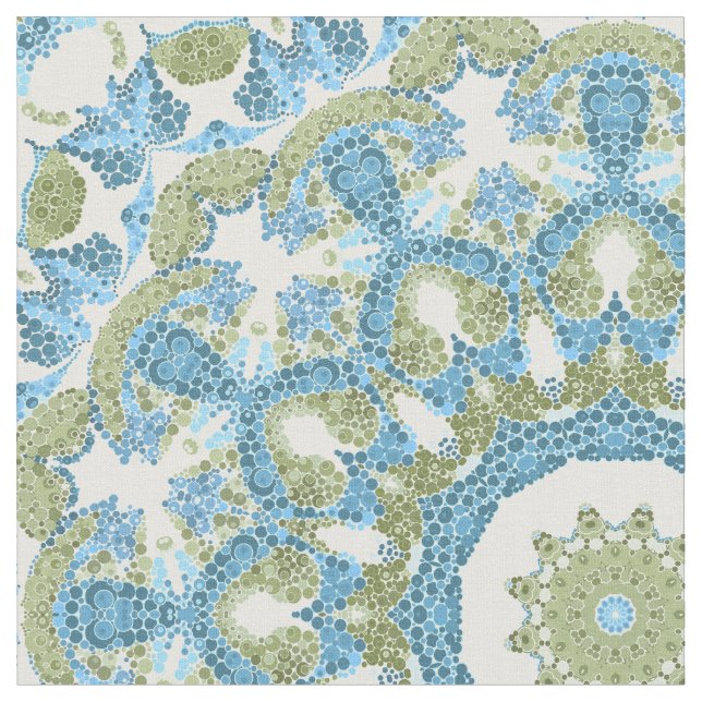 Tissu Décor blanc bleu vert bleu sans charme (Fermer)