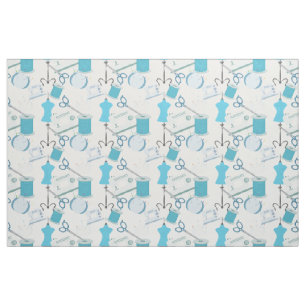 Tissu Décor De Couture Bleue Et De Découpage