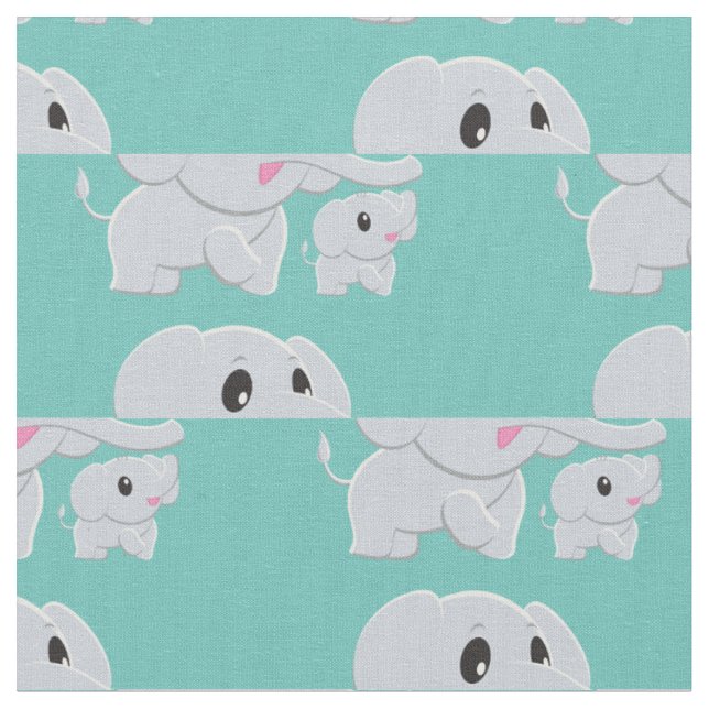 Tissu Décor de la pouponnière Eléphant mignon (Fermer)