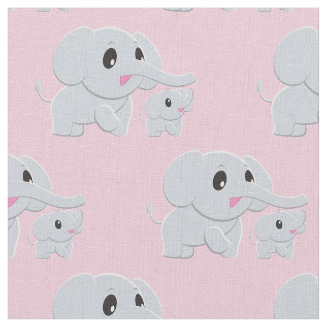 Tissu Décor de la pouponnière Eléphant mignon (Fermer)