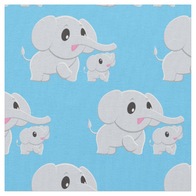 Tissu Décor de la pouponnière Eléphant mignon (Fermer)