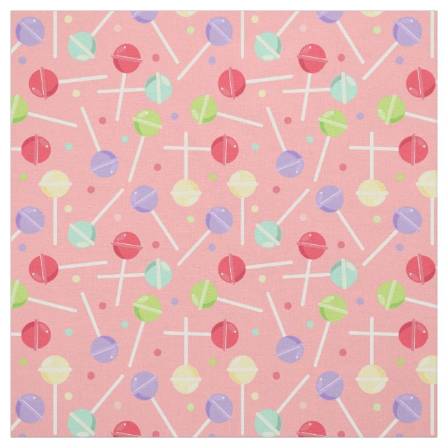 Tissu Decora Kei Pastel Candy Lollipops Motif (Échantillon)