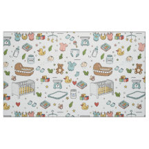 Tissu décoratif ourson canard pastel