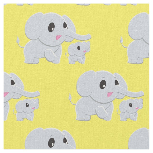 Tissu Décoration de nurserie de bébé éléphant mignon (Fermer)