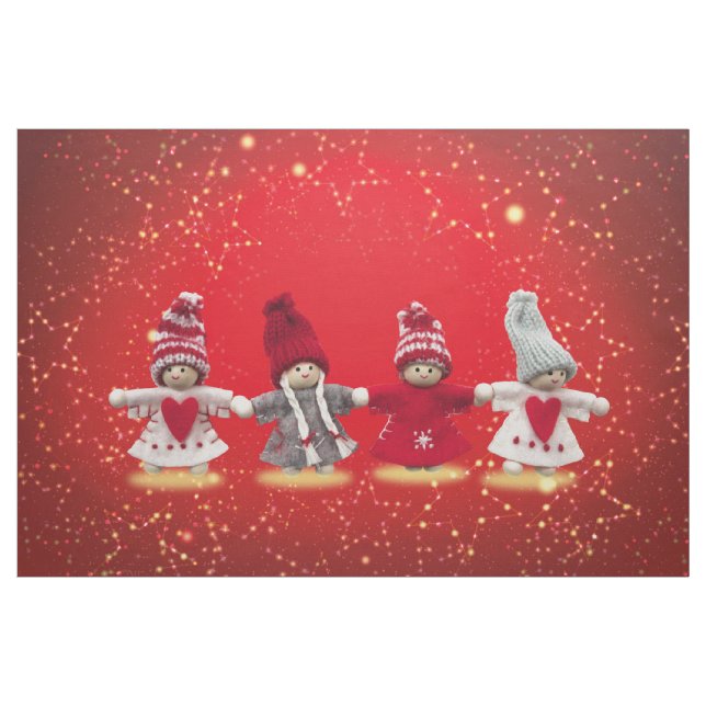 Tissu Décorations de Noël sur un arrière - plan rouge (Yard)