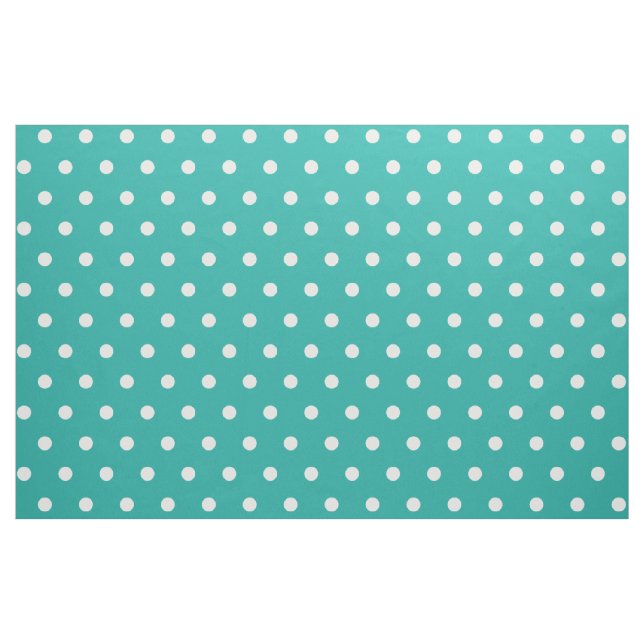 Tissu Découpage blanc Pois turquoise (Yard)
