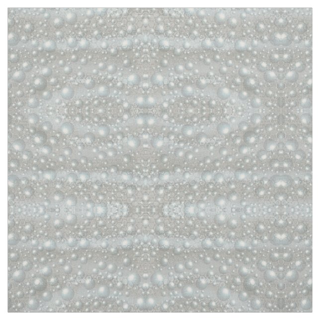 Tissu déformé par blanc bleu d'argent de perles de (Échantillon)